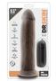 Dr. Skin Silver Collection Dr. Throb Vibrating Dildo With Remote Control 9.5in - Chocolate