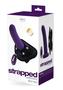 Strapped Silicone Rechargeable Vibrating Strap On With Remote Control- Deep Purple