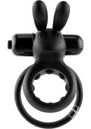 Ohare Silicone Vibrating Rabbit Cock Ring Waterproof - Black