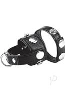 Candb Gear Cock Ring With Ball Stretcher 1in - Black