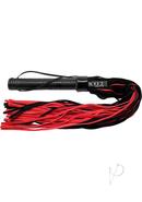 Rouge Suede Flogger With Leather Handle - Black And Red