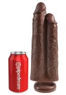 King Cock Two Cocks One Hole Dildo 9in - Chocolate