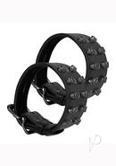 Ouch! Skulls And Bones Skull Handcuffs Leather - Black