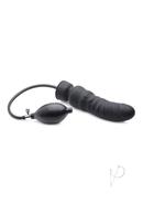 Master Series Dick-spand Inflatable Silicone Dildo - Black