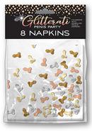 Glitterati Penis Party Napkins (8 Pack)