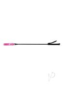 Rouge Leather Riding Crop With Slim Tip - Pink